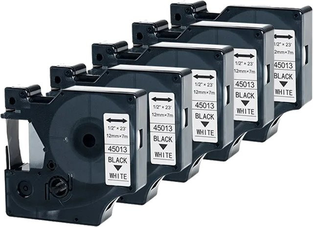 Dymo D1 Etikettenband Schwarz auf Weiß, 12 mm für Dymo LabelManager und Etikettendrucker - Bild 1