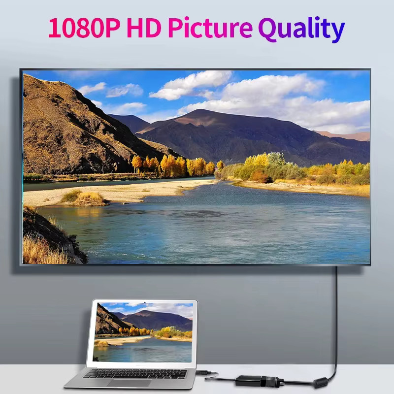 KOJESHUN DisplayPort auf VGA Adapter Kabel in Schwarz für Laptop, Projektor und TV - Bild 3