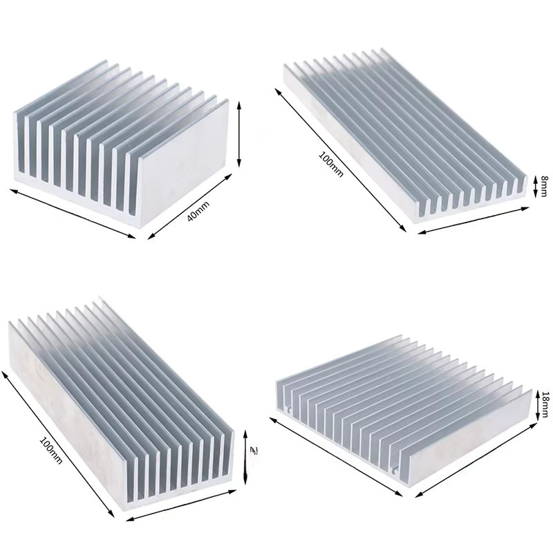 CHENJ Aluminium Kühlkörper für High Power LED IC Chips in Silber oder Schwarz - Bild 1