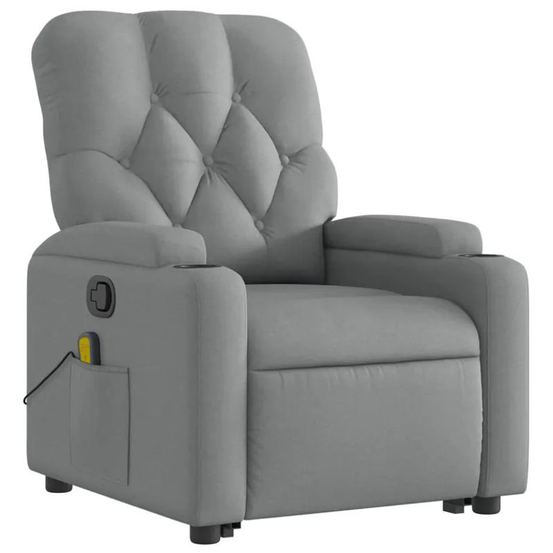 Vidaxl Massagesessel mit Aufstehhilfe in Grau aus Stoff - Bild 8