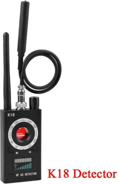 K18 RF Signal Detektor und RF Locator Tracker zur Erkennung von Spy-Kameras, GPS und GSM in Schwarz - Bild 1