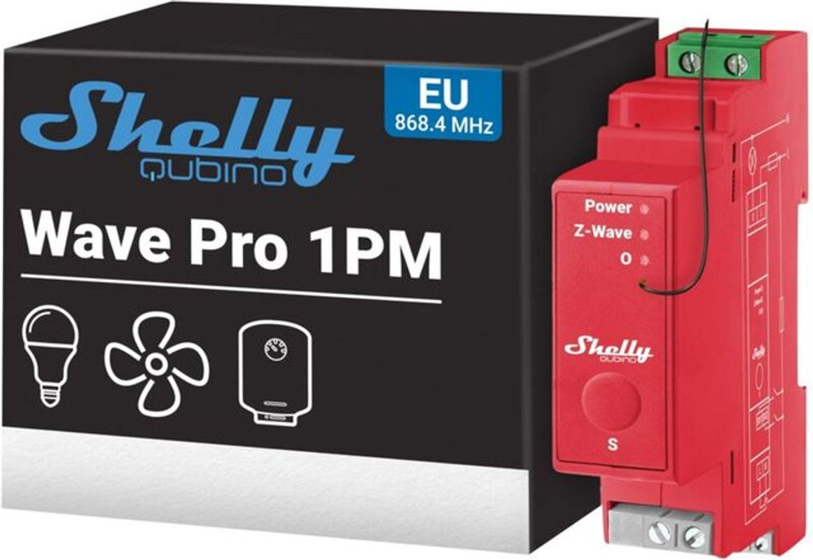 Shelly Wave Pro 1PM Hutschienenrelais Z-Wave in Rot - Bild 2
