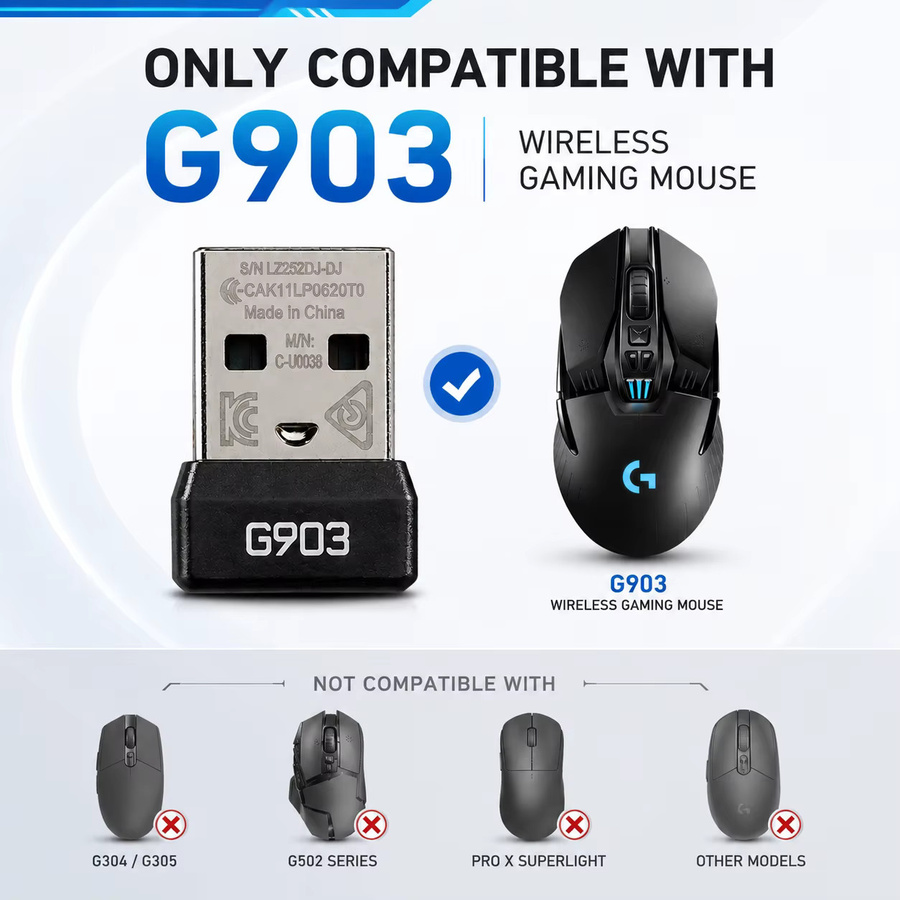 Logitech G903 Wireless Gaming Mouse Ersatz USB-Empfänger 2.4G Dongle in Schwarz - Bild 2