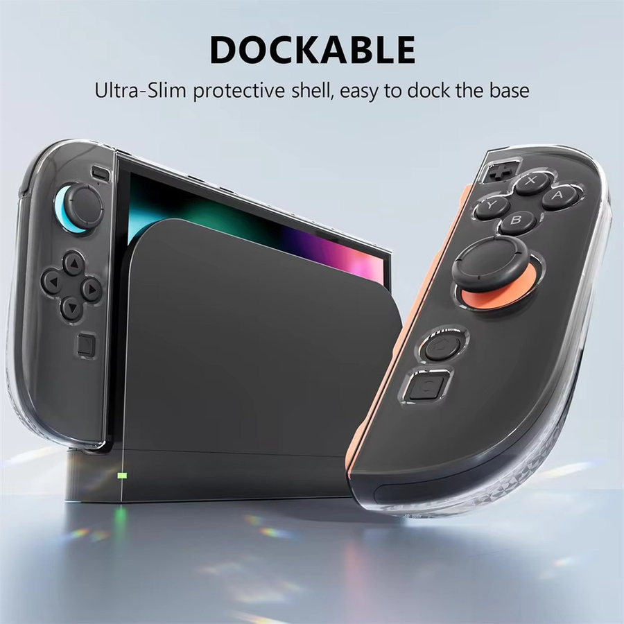 HEYSTOP Schutzhülle für Switch 2, transparente harte PC-Abdeckung für Konsole und Griffe inklusive Daumenkappen und Zubehör - Bild 2