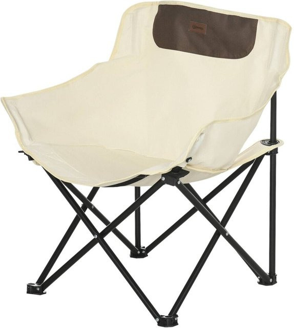Outsunny Campingstuhl aus Stoff in Weiß, B/H/L: 54 x 66 x 61 cm - Bild 1