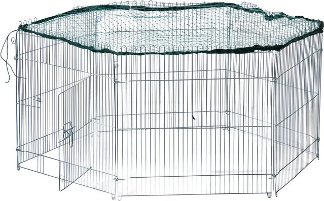Dobar 6-eckiges Freilaufgehege, silber, B/T/H: 123 x 106 x 60 cm - Bild 1