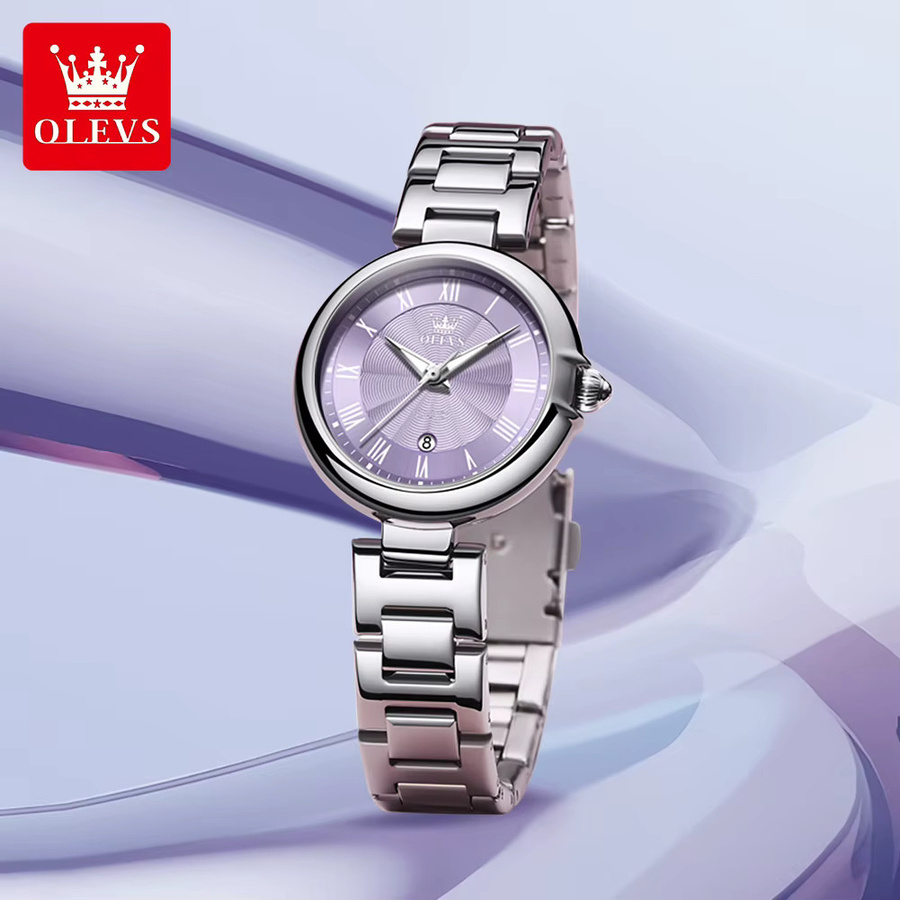 OLEVS Armbanduhr Quarz, Edelstahl, Silber, Damen, Analoguhr - Bild 2