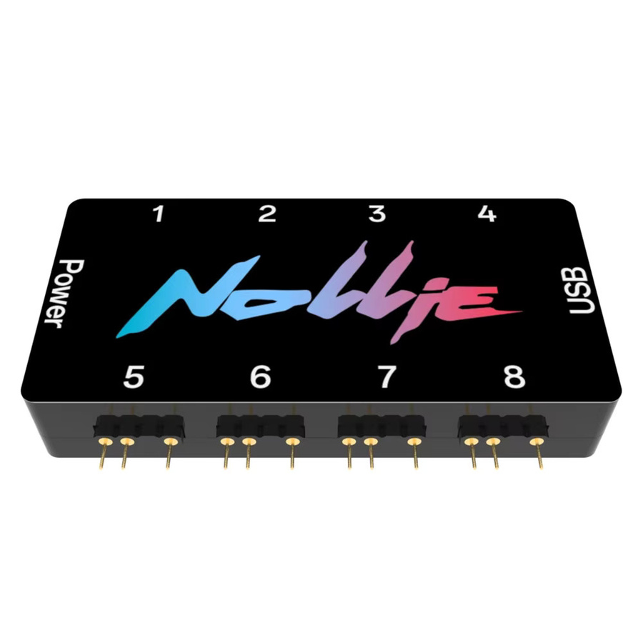 MZX ARGB Controller 5V 3pin asynchroner Hub für PC Lüfter Zubehör in Schwarz - Bild 2