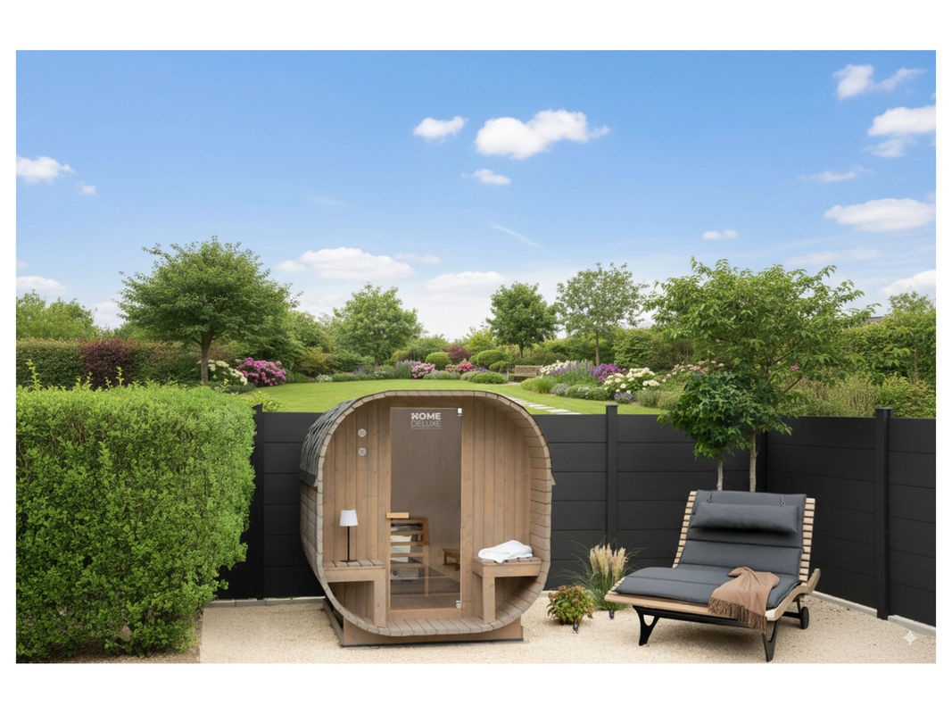 Home Deluxe Outdoor Sauna CUBE DELUXE L für bis zu 4 Personen aus Fichtenholz in Braun, B/T/H: 220 x 194 x 192,8 cm - Bild 2