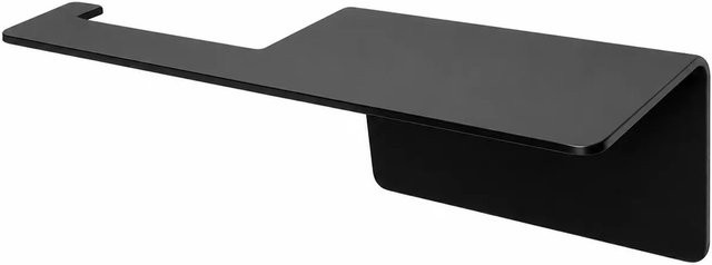 Radius Design WC-Rollenhalter mit Ablage und Ersatzrollenhalter aus Aluminium in Schwarz, B/T/H: 89,0 x 85,0 x 1,0 cm (adhesive) - Bild 1