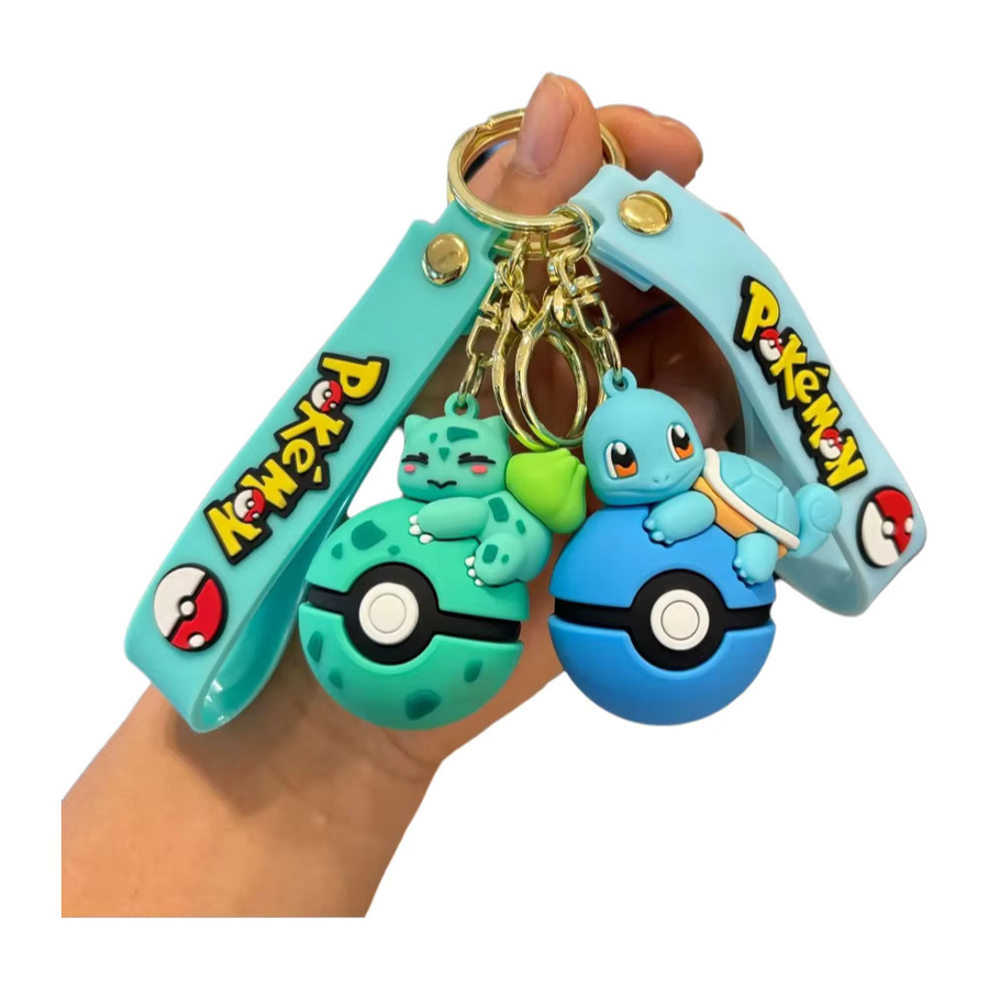 Potdemiel Pokémon Poké Ball Schlüsselanhänger-Set, Pikachu Eevee Charmander Figur Schlüsselanhänger - Bild 3