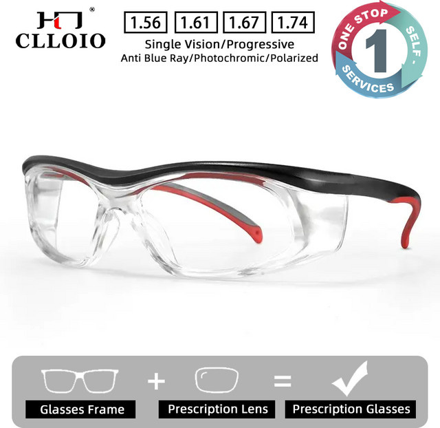 CLLOIO Industrielle Schutzbrille Full Vision in Schwarz, kratzfest, spritzwassergeschützt, staubdicht und stoßfest - Bild 1