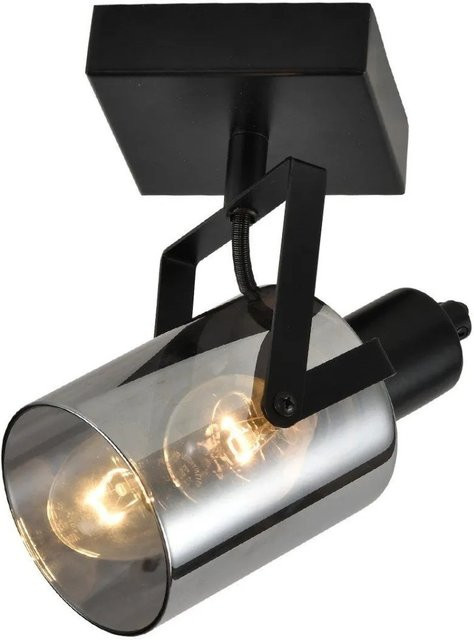 NETTLIFE Deckenstrahler aus Metall und Glas in Schwarz, dimmbar, Industrial Design mit E14 Fassung und transparentem Glas - Bild 1