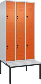 C+P Doppelstock-Spind Classic PLUS Sitzbank mit 3 Abteilen und Sicherheits-Drehriegel, B/T/H: 212,0 x 90,0 x 81,5 cm - Bild 1