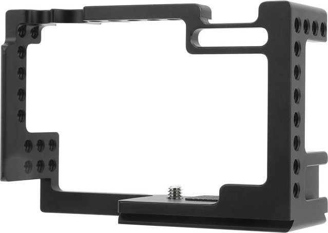 Metall Kamera Cage Schutzhülle mit Cold Shoe Mount für Canon M6 Mark 2, Schwarz - Bild 1