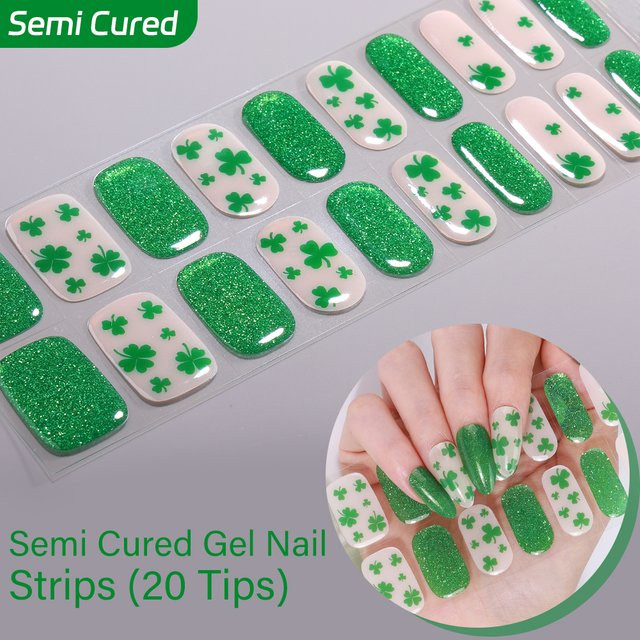 Arte Clavo Clover Semi-Cured Gel-Nagelaufkleber, Blumen, Glänzend - Bild 1