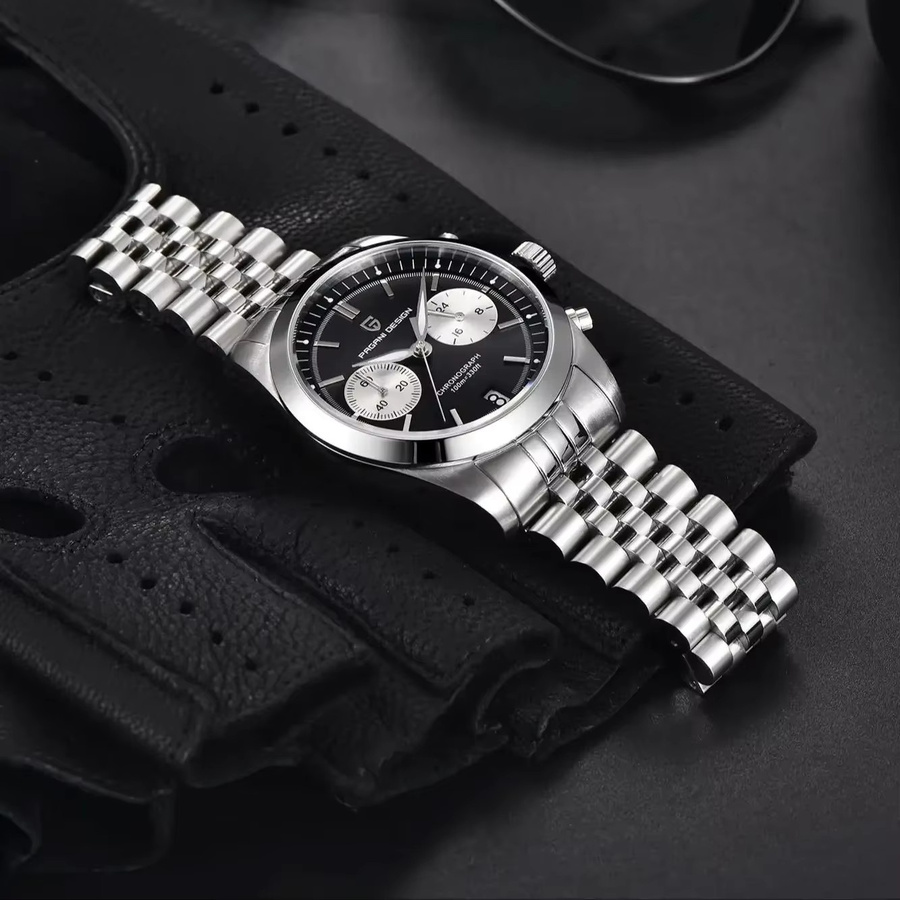 PAGANI DESIGN Chronograph, Quarz, Edelstahl, Saphirglas, Schwarz, Herren - Bild 2