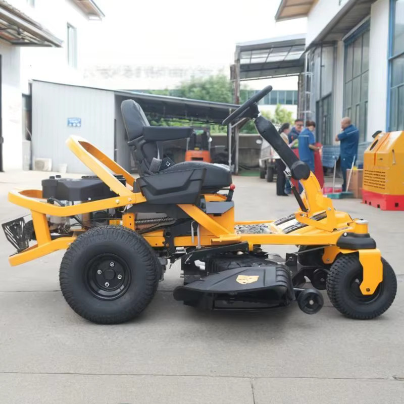 SAAO Nullwendekreis-Aufsitzrasenmäher mit 48-Zoll-Mähwerk und Benzinmotor in Orange und Gelb - Bild 3