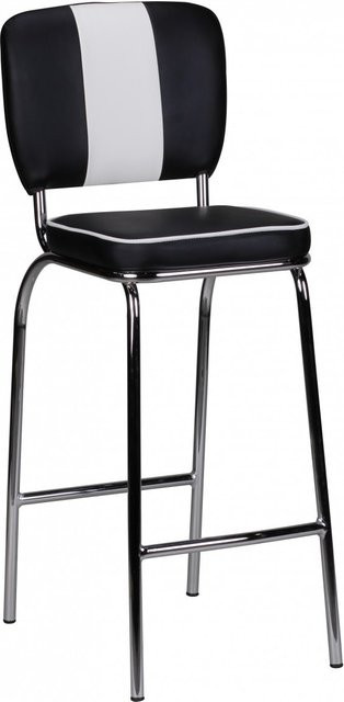 Retro Barhocker im American Diner Stil von loving HOME in Schwarz und Weiß - Bild 1