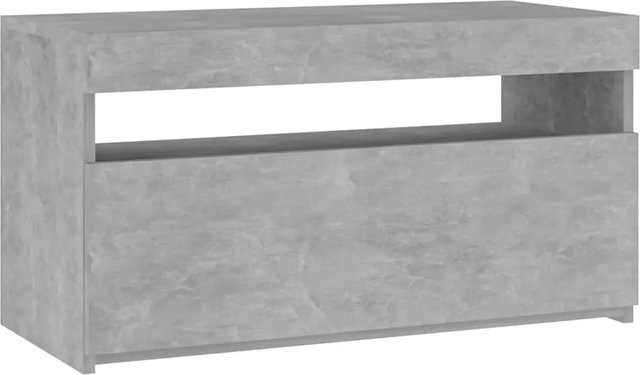 vidaXL TV-Schrank mit LED-Leuchten in Betongrau, modern, B/T/H: 75 x 35 x 40 cm - Bild 1