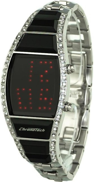 Chronotech Digitaluhr, Quarz, Edelstahl, Schwarz, Damen - Bild 1
