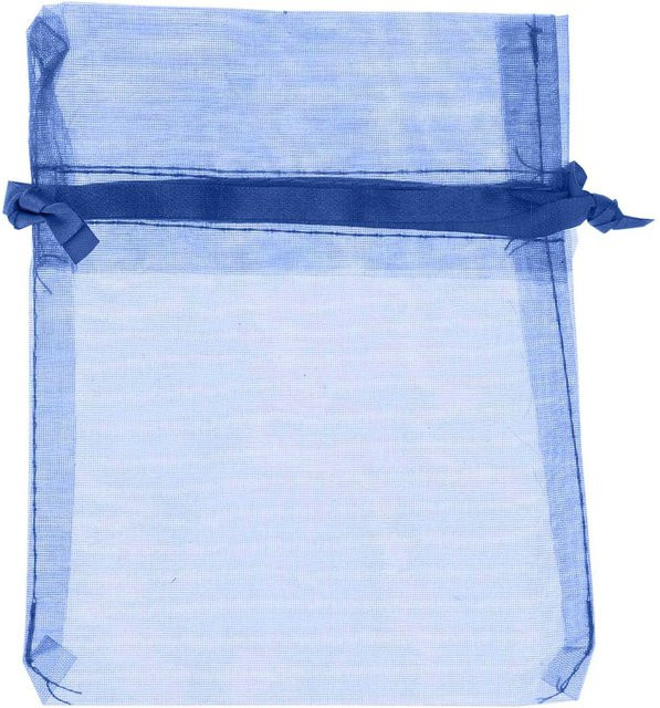 idee. Creativmarkt Organza Beutel Blau, 4 Stück, B: 12,5 cm, H: 10 cm - Bild 1