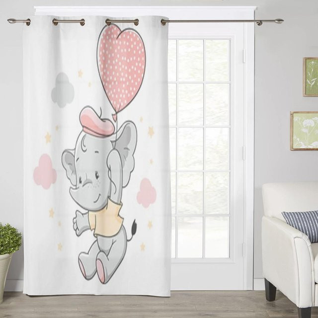 Super Six Barocke Textur Gradienten Vorhänge aus Polyester, Weiß, Breite: 135 cm, Höhe: 60 cm - Bild 1