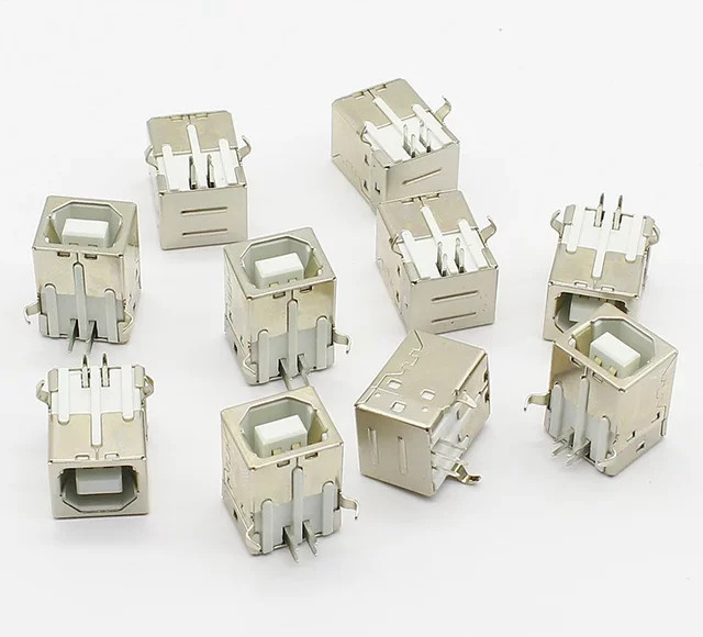 ELECAPITAL USB Typ B Stecker und Buchsen Set, 10er Pack, Silber - Bild 1