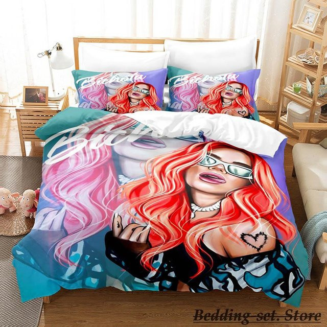 Karol G Bettwäsche-Set 3-teilig mit 3D-Cartoon-Anime-Design, Multicolor, B/H: 135 x 200 cm - Bild 1