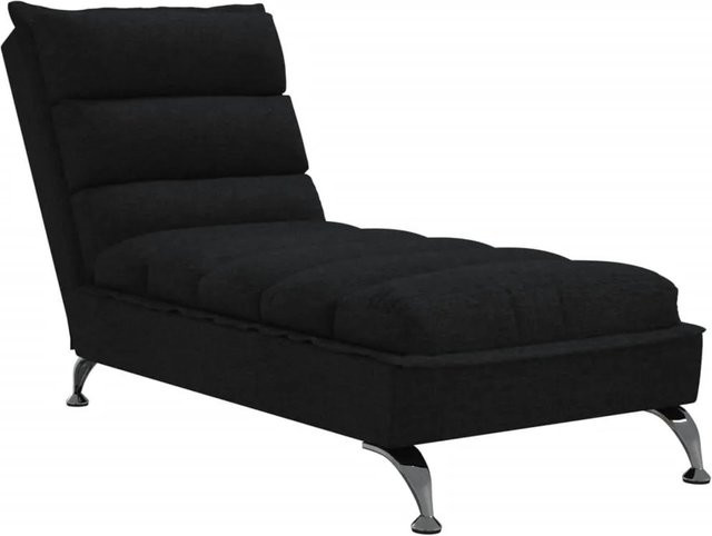 vidaXL Chaiselongue modern in Schwarz mit Kissen und Stoffbezug, B/T/H: 133,5 x 74,0 x 56,0 cm - Bild 1