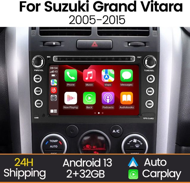 MEKEDE 2DIN Android Autoradio für Suzuki Grand Vitara 3 (2005-2015) mit GPS, WiFi, Bluetooth und Wireless Carplay in Schwarz - Bild 1