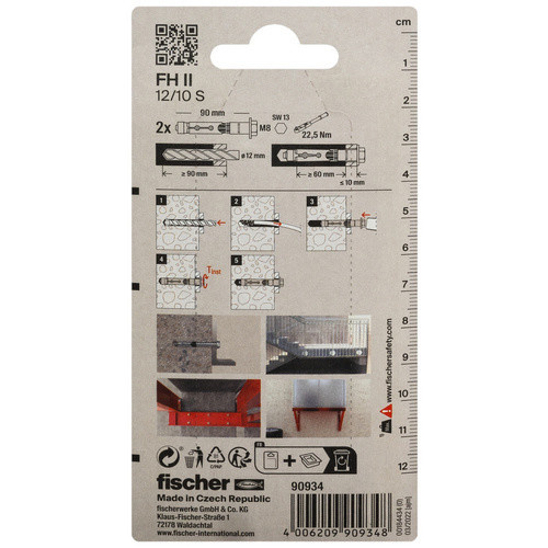 Fischer Hochleistungsanker FH II 12/10 S K aus Stahl, silberfarben, Durchmesser: 12 mm, Länge: 90 mm - Bild 5