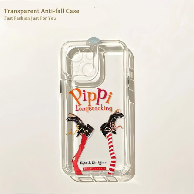Handyhülle mit Pippi Langstrumpf Motiv von mart46 für iPhone 15 Plus, 14, 13, 12, 11 und weitere Modelle mit transparenter Rückseite - Bild 1
