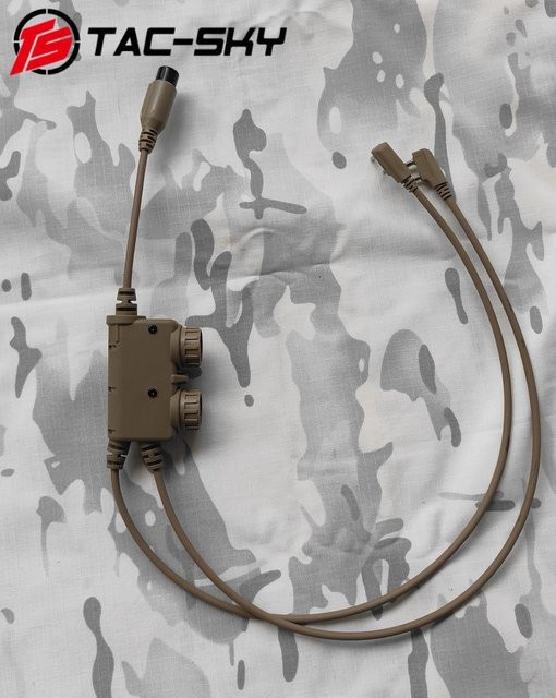 TAC-SKY Taktisches Headset mit Dual Communication RAC PTT Adapter und Kenwood Stecker, Schwarz, kompatibel mit Baofeng UV5R Walkie Talkie - Bild 1