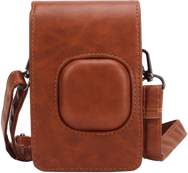 Schutztasche aus PU-Leder für Fujifilm Mini LiPlay Sofortbildkamera mit Magnetverschluss und verstellbarem Schultergurt, Farbe: Braun - Bild 1