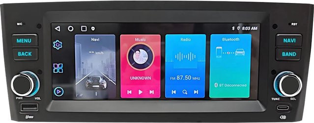 Junsun Autoradio für FIAT Grande Punto 2005-2012 mit Bluetooth und GPS in Schwarz mit 7,0 Zoll Display - Bild 1