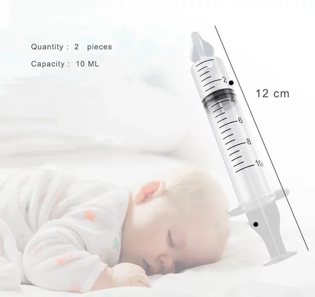 Nasensauger mit Nadelrohr für Babys und Kinder, Nasenspüler und Nasenwaschgerät zur Reinigung bei Rhinitis, weiß und transparent - Bild 1
