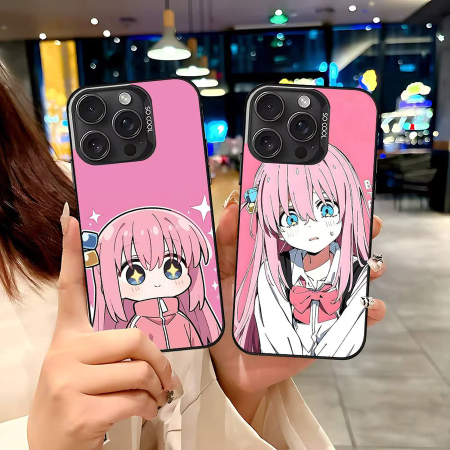 Kawaii Handyhülle Bocchi The Rock für iPhone 15 14 13 12 11 Pro Max Plus XR XS 7 8 in Pink - Bild 4