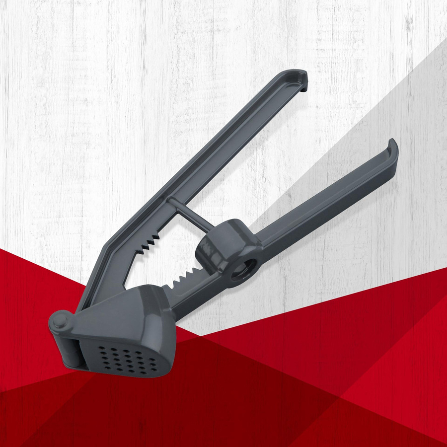 Fackelmann 3in1 Knoblauchpresse und Entsteiner aus Aluminium, Dunkelgrau - Bild 2