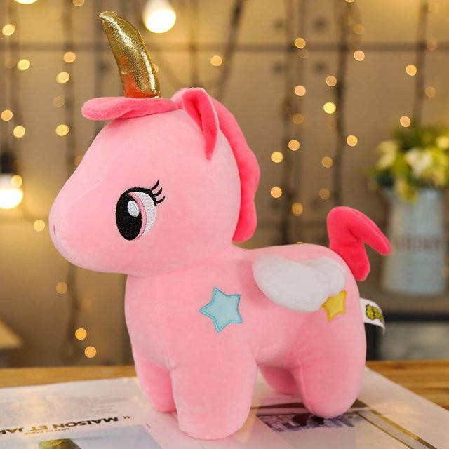 Yiran Health & Beauty Kawaii Stehendes Einhorn, Plüschtier, 40cm, Rosa / Pink - Bild 1