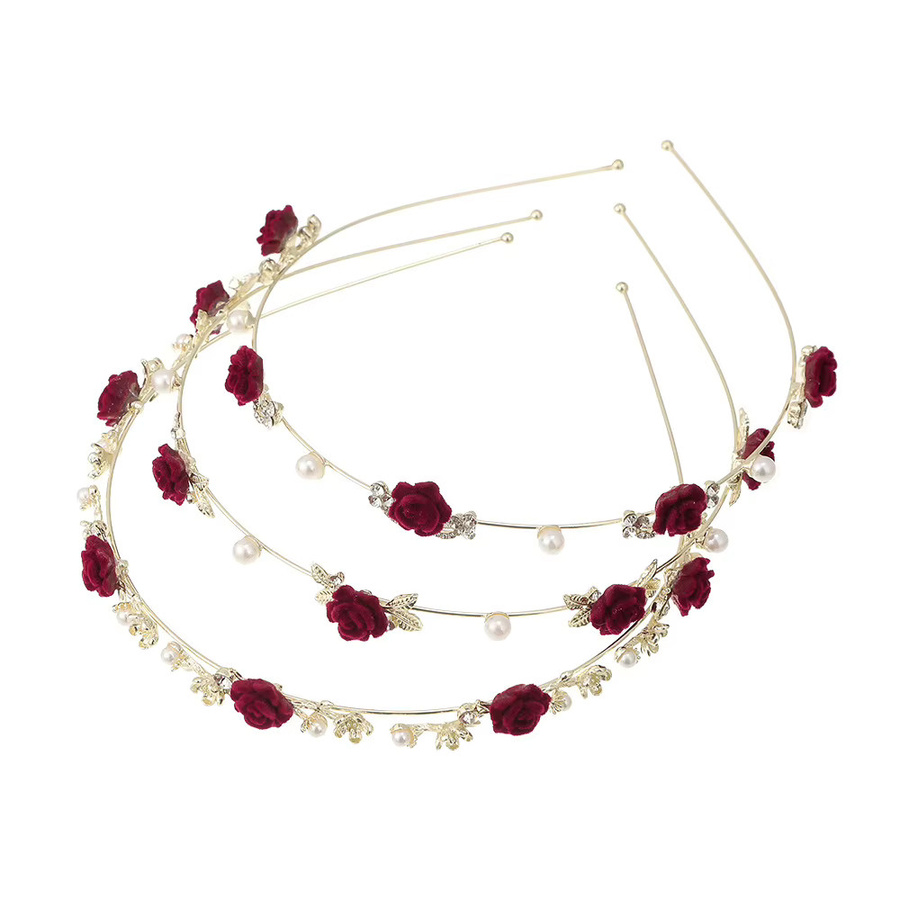 Haarschmuck Feen-Schönheitsperlenblume, Plüsch-Qipao-Brautkopfschmuck - Bild 3