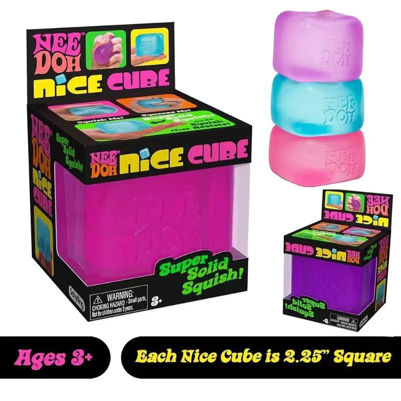 Schylling Nee Doh Nice Cube, Weicher Squishy Sensorischer Würfel, Fidget-Spielzeug - Bild 2
