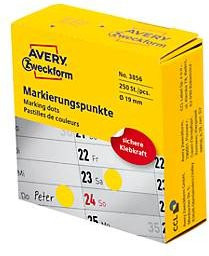 Avery Zweckform Markierungspunkte in Gelb, Durchmesser: 19 mm - Bild 1