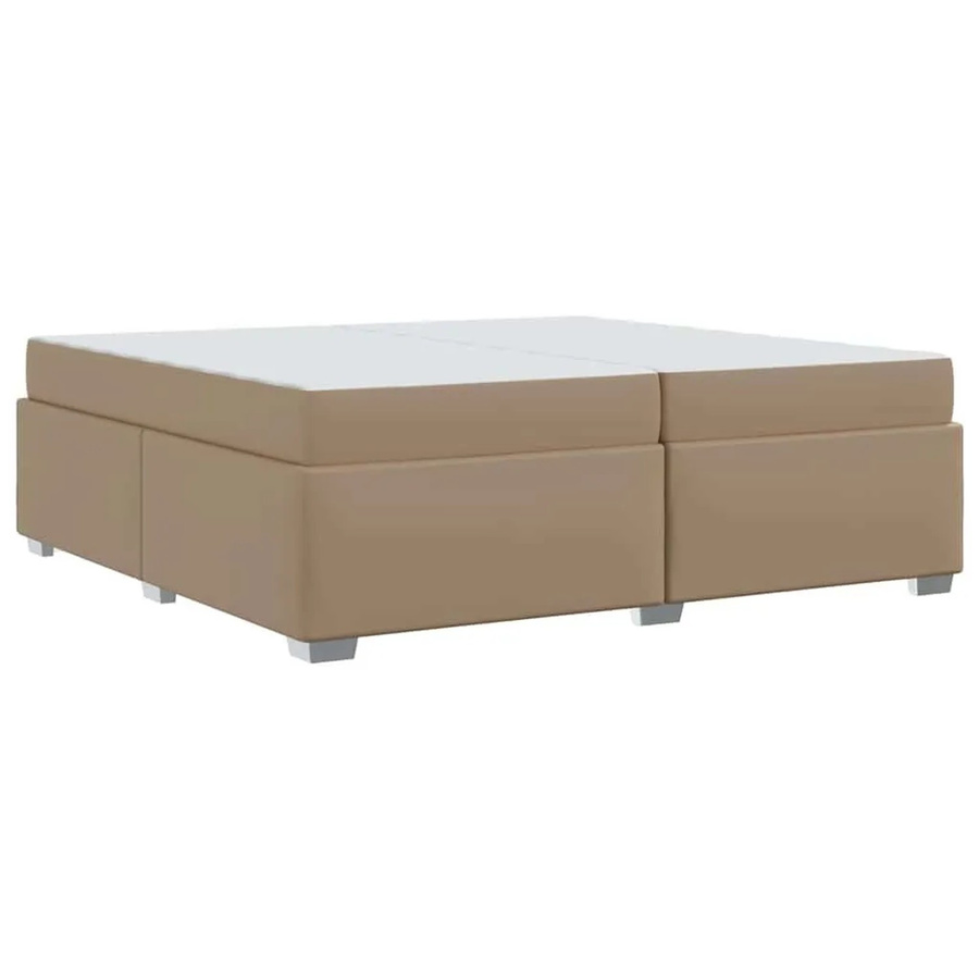 vidaXL Bettrahmen mit Matratze in Cappuccino, Stoff und Holz, B/T: 200 x 200 cm - Bild 2