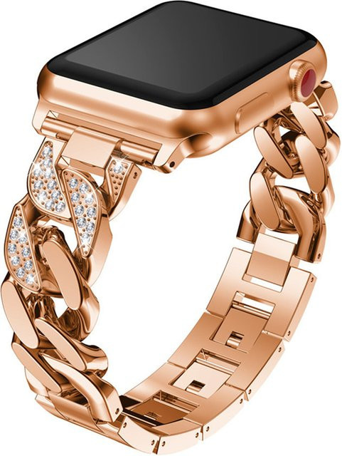 JBAILI Armband für Apple Watch, Diamant, Cowboy Kette, Stahl, Damen - Bild 1
