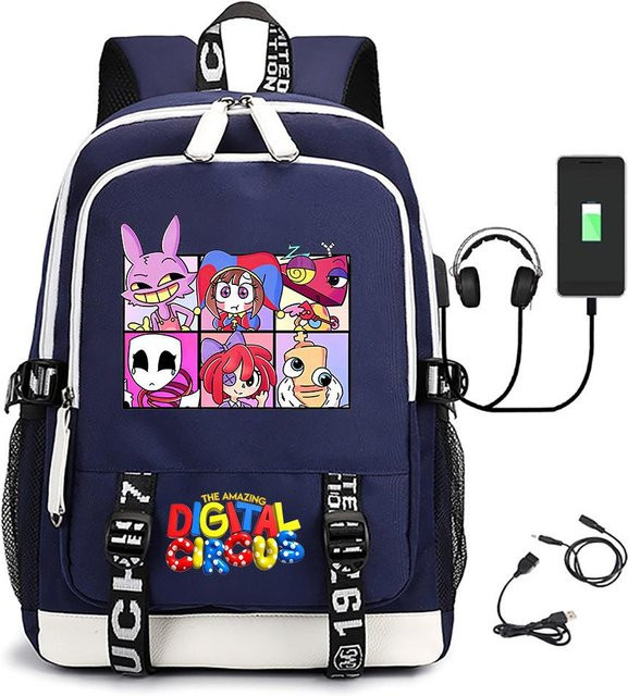 3-teiliges Schulrucksack-Set in Blau aus Oxford-Stoff mit Schultasche und Federmäppchen - Bild 1