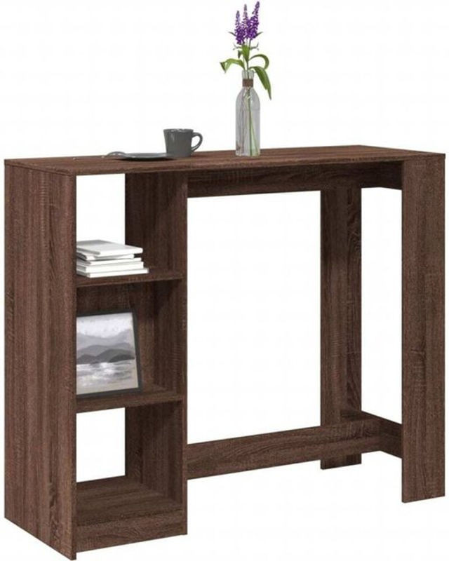 Bartisch mit Regal von vidaxl in Braun Eiche aus Holzwerkstoff, B/T/H: 124 x 46 x 103,5 cm - Bild 1