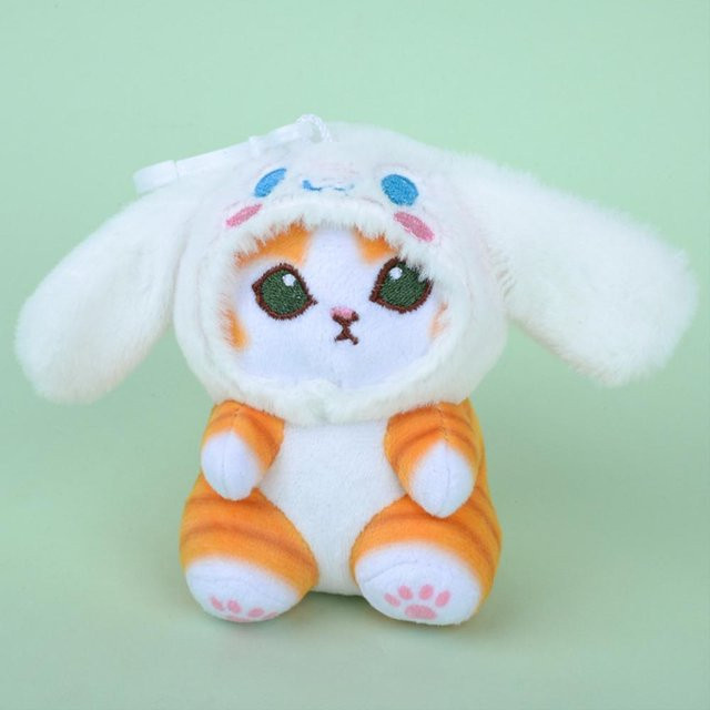 Sanrio Katze Puppe Plüschtier Tasche Anhänger, Weiß, 10 cm - Bild 1