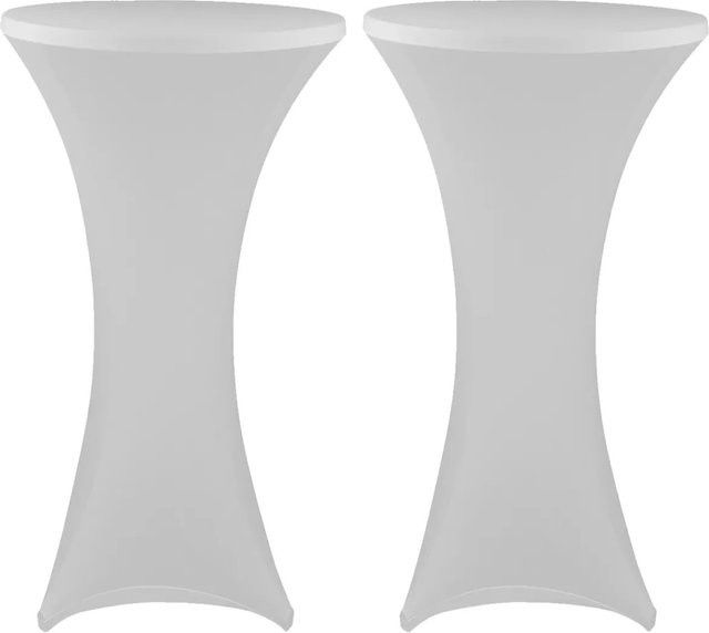 NYVI 2er Set elastische Stretchhusse für Stehtische und Bistrotische in Weiß, Durchmesser: 70-75 cm, Höhe: 110-120 cm - Bild 1
