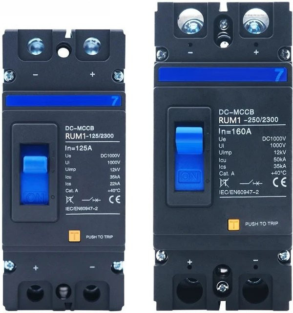 2er-Set DC 1000V MCCB Solar-Leistungsschalter mit geformtem Gehäuse für Photovoltaik-Anlagen zum Überlastschutz - Bild 1